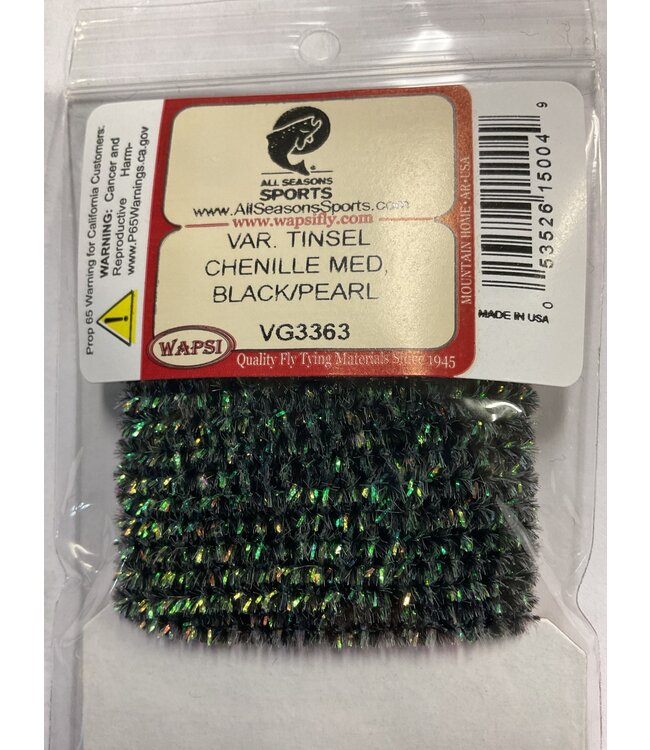 Wapsi VAR. TINSEL CHENILLE MED, BLACK/PEARL VG3363