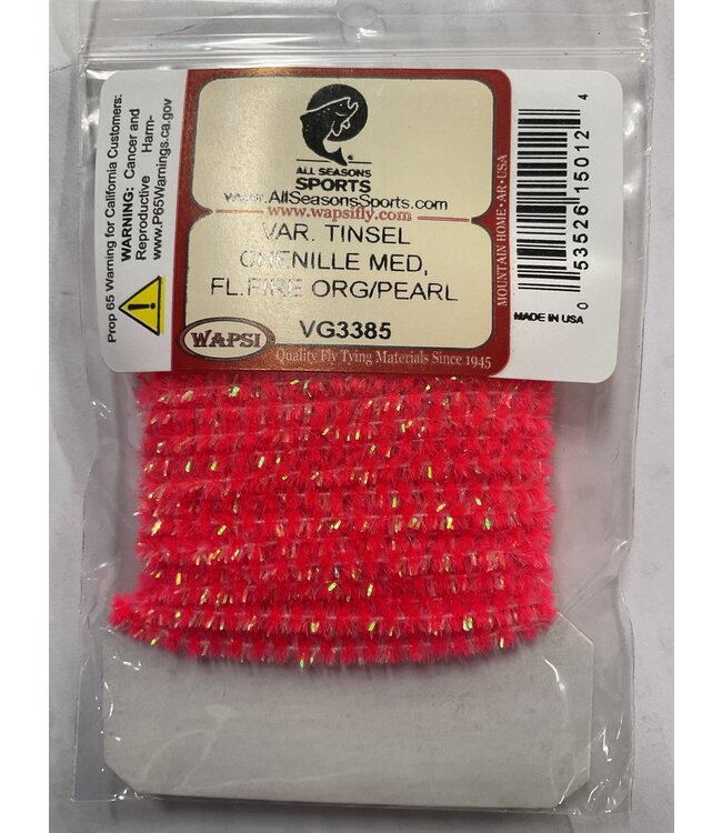 Wapsi VAR. TINSEL CHENILLE MED VG3385 FL.FIRE ORG/PEARL