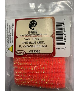 Wapsi (VG3383) VAR. TINSEL CHENILLE MED, FL.ORANGE/PEARL