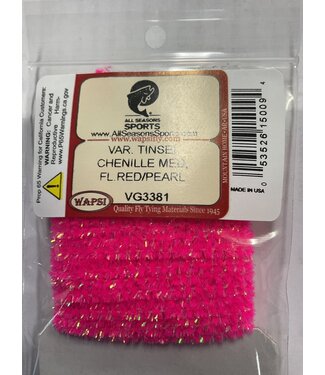 Wapsi (VG3381) VAR. TINSEL CHENILLE MED, FL.RED/PEARL