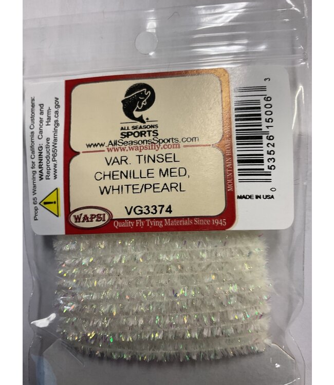 Wapsi VAR. TINSEL CHENILLE MED VG3374 WHITE/PEARL