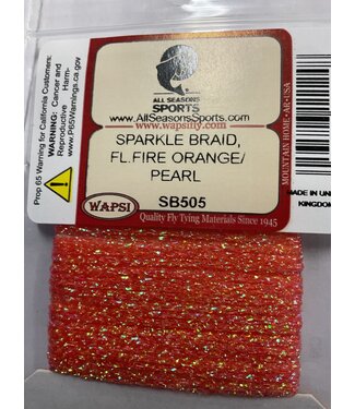 Wapsi SPARKLE BRAID, FL. FIRE ORANGE/ PEARL (SB505)
