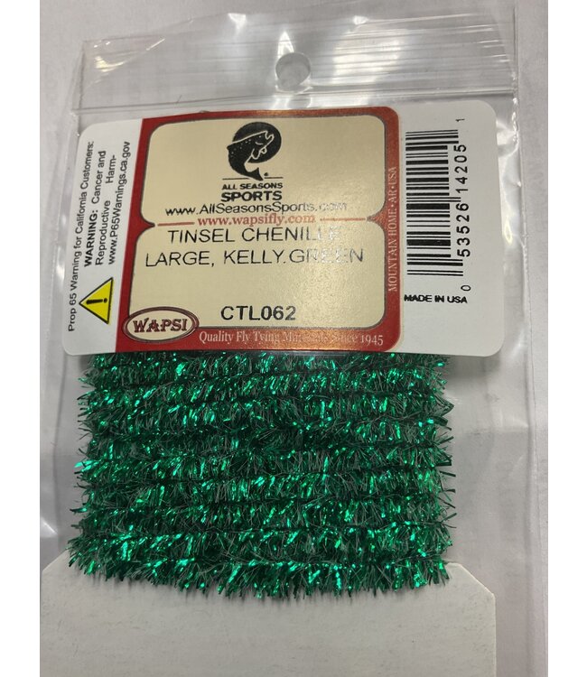 Wapsi (CTL062) TINSEL CHENILLE LARGE, KELLY.GREEN