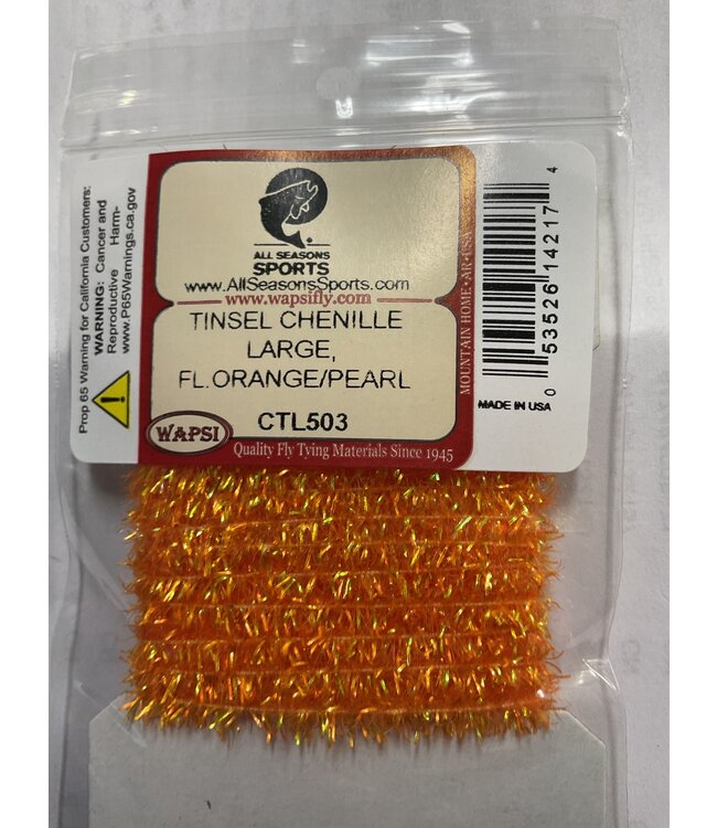 Wapsi (CTL503) TINSEL CHENILLE LARGE, FL.ORANGE/PEARL