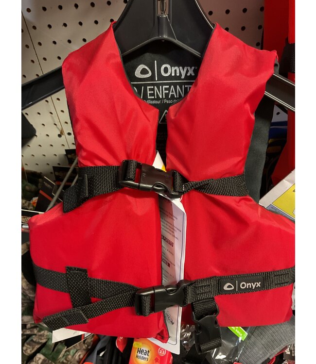 ONYX ONYX CHILD VEST RED 30-50LBS