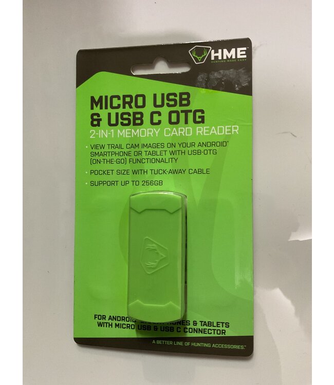 HME MICRO USB & USB C OTG 2-N-1 MEMORY CARD READER