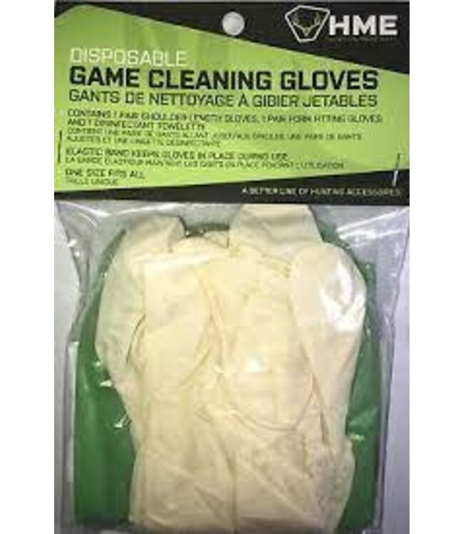 HME GCG Game Cleaning Gloves w/Towlette