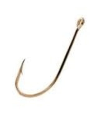 (140-2) EAGLE CLAW SZ-2 DOUBLE SNELLED HOOK PLAIN COLOR-BRONZE SHANK 6/PK