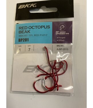 BKK HOOKS RED OCTOPUS BEAK HOOK SZ 1