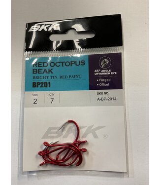 BKK HOOKS RED OCTOPUS BEAK HOOK SZ 2