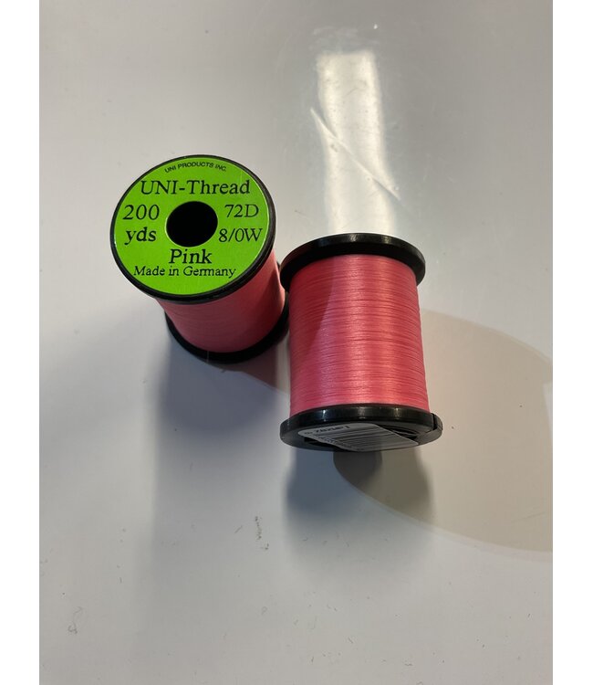 (U8S103) UNI-THREAD 8/0, 72 DENIER POLYESTER PINK