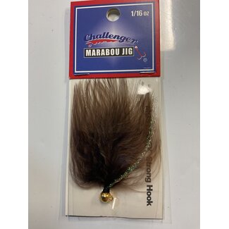 Challenger Lures CHALLENGER MARABOU JIG GOLD HO/BROWN BODY W/FLASH 1/16oz