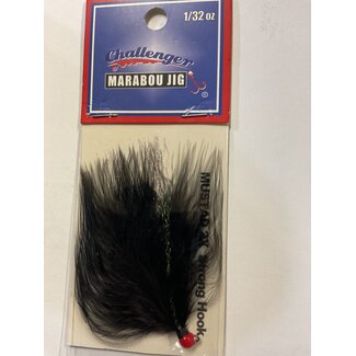 Challenger Lures CHALLENGER MARABOU JIG RED HD/BLACK BODY W/FLASH 1/32oz