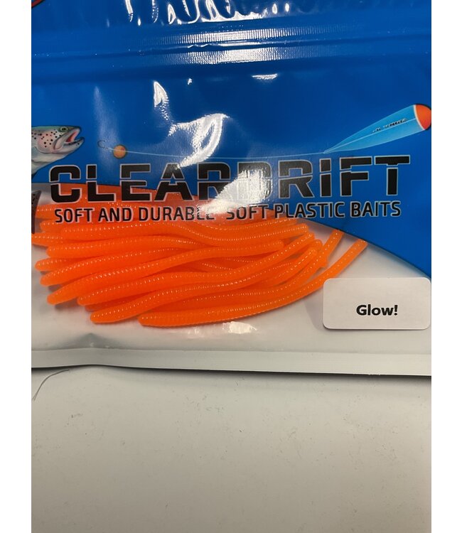 CLEARDRIFT CLEARDRIFT TROUT WORMS - GLOW - 2.5" - 20PK - ORANGE