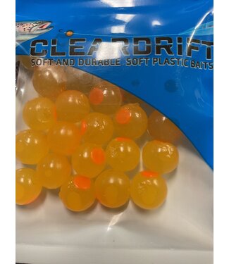 CLEARDRIFT CLEARDRIFT SOFT BEADS - EMBRYO - 10MM - 24PK - YELLOW MUSTARD / ORANGE DOT