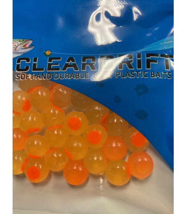 Cleardrift Embryo Soft Beads Yellow Mustard / Orange Dot 8mm