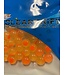 CLEARDRIFT CLEARDRIFT SOFT BEADS - EMBRYO - 8MM - 30PK - YELLOW MUSTARD / ORANGE DOT