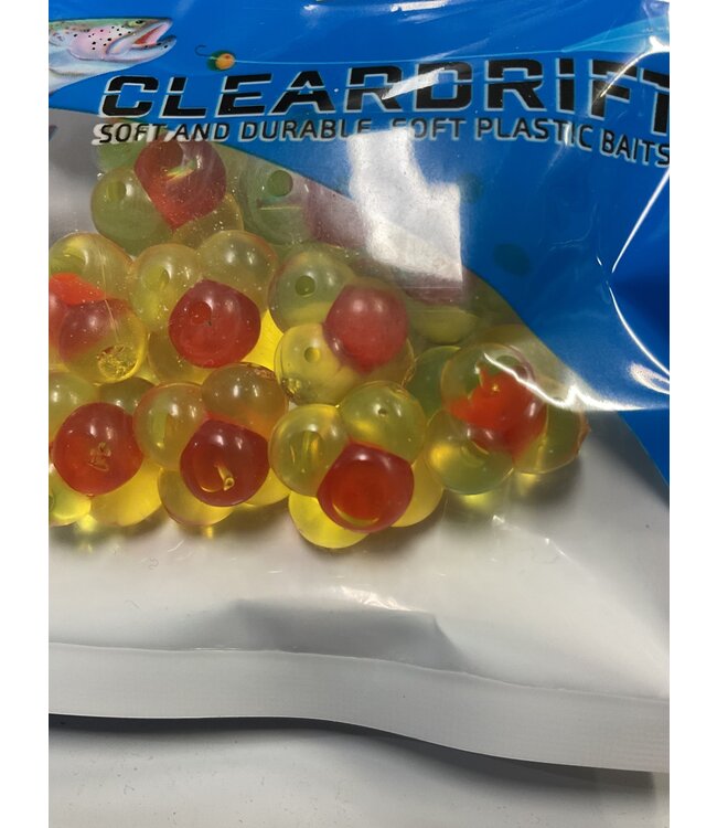 CLEARDRIFT CLEARDRIFT - EGG CLUSTER - EMBRYO - MEDIUM - 10PK - CHARTREUSE / RED DOT