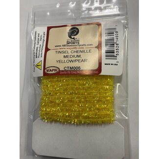Wapsi (CTM006) TINSEL CHENILLE MEDIUM, YELLOW/PEARL
