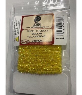 Wapsi (CTM006) TINSEL CHENILLE MEDIUM, YELLOW/PEARL
