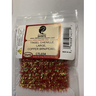 Wapsi (CTL034) TINSEL CHENILLE LARGE, COPPER.BRN/PEARL