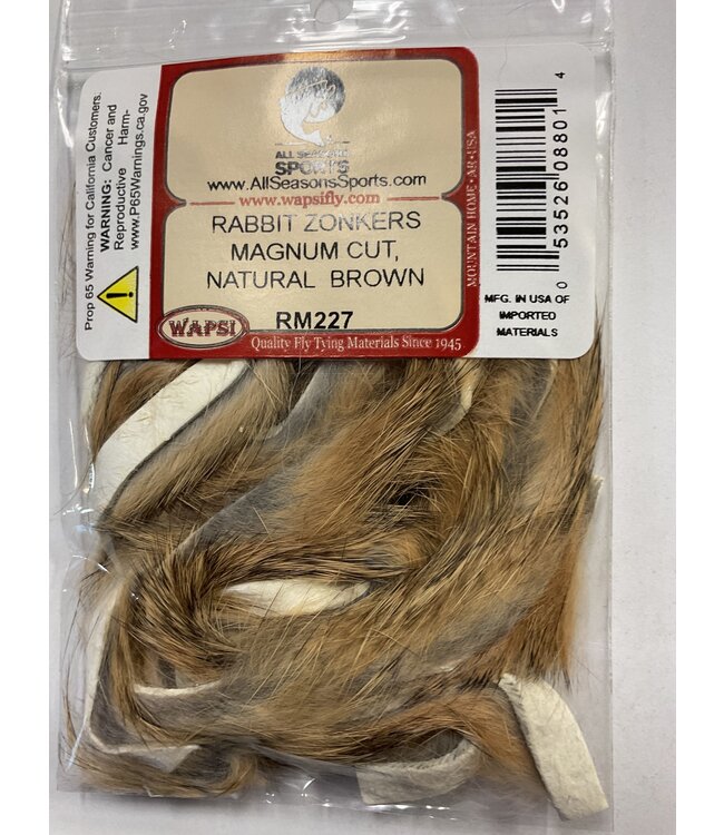 Wapsi (RM227) RABBIT ZONKERS MAGNUM CUT, NATURAL  BROWN