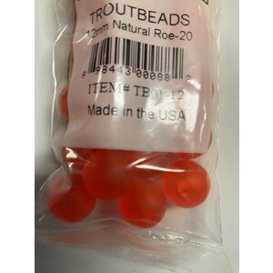 TroutBeads.com, Inc. TROUTBEADS 12MM 20/PKG, NATURAL ROE