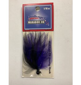 Challenger Lures CHALLENGER MARABOU JIG BLACK HEAD PURPLE, BLACK BODY W/FLASH 1/16oz