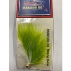 Challenger Lures CHALLENGER MARABOU JIG GOLD HEAD CHARTREUSE WHITE BODY W/FLASH 1/16oz