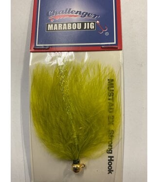 Challenger Lures CHALLENGER MARABOU JIG GOLD HEAD OLIVE BODY W/FLASH 1/16oz