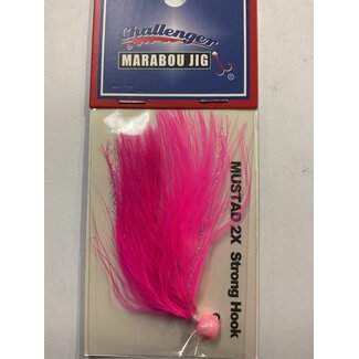 Challenger Lures CHALLENGER MARABOU JIG PINK HEAD PINK BODY W/FLASH 1/16oz