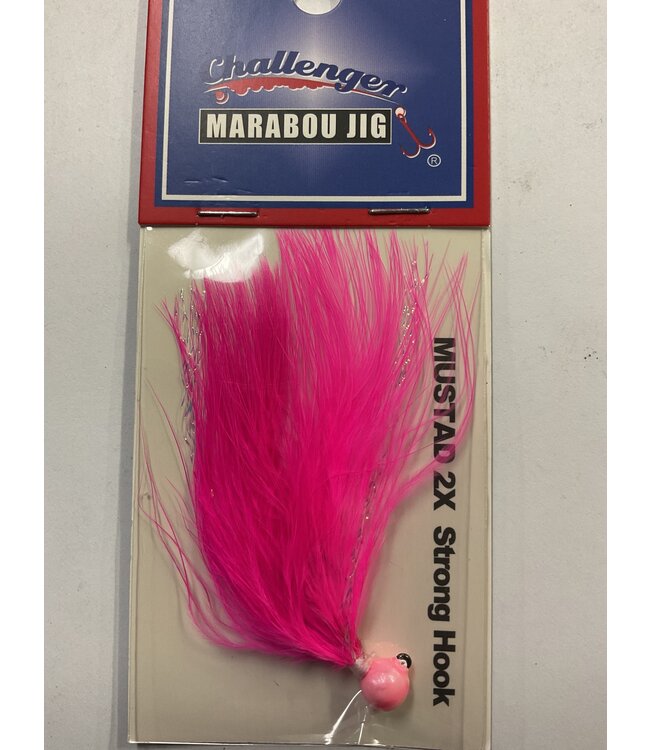 Challenger Lures CHALLENGER MARABOU JIG PINK HEAD PINK BODY W/FLASH 1/16oz