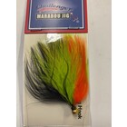 Challenger Lures CHALLENGER MARABOU JIG GOLD HEAD BLACK CHARTREUSE ORANGE BODY W/FLASH 1/32oz