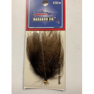 Challenger Lures CHALLENGER MARABOU JIG GOLD HEAD BROWN BODY W/FLASH 1/32oz