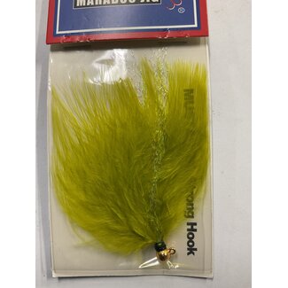 Challenger Lures CHALLENGER MARABOU JIG GOLD HEAD OLIVE BODY W/FLASH 1/32oz