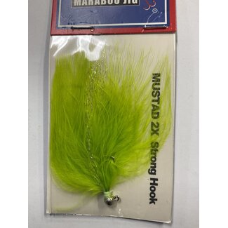 Challenger Lures CHALLENGER MARABOU JIG NICKEL HEAD CHARTREUSE BODY W/FLASH 1/32oz