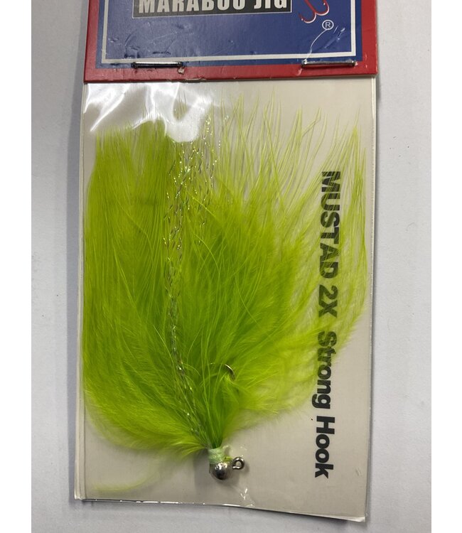 Challenger Lures CHALLENGER MARABOU JIG NICKEL HEAD CHARTREUSE BODY W/FLASH 1/32oz