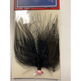 Challenger Lures CHALLENGER MARABOU JIG PINK HEAD BLACK BODY W/FLASH 1/32oz