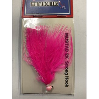 Challenger Lures CHALLENGER MARABOU JIG PINK HEAD PINK BODY W/FLASH 1/32oz