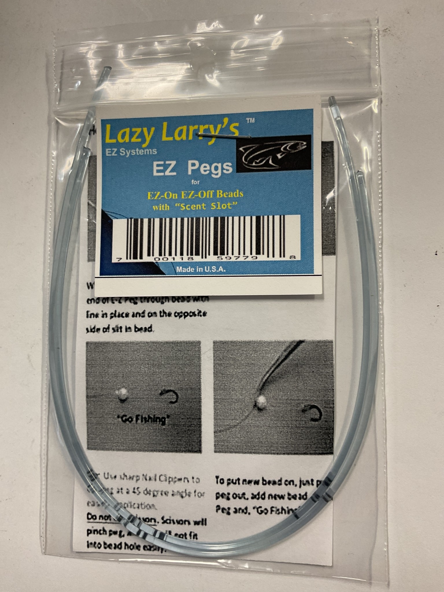 Lazy Larry's Lazy Larry's EZ-P-01 EZ Bead Pegs - Clear 2ct - All Seasons  Sports
