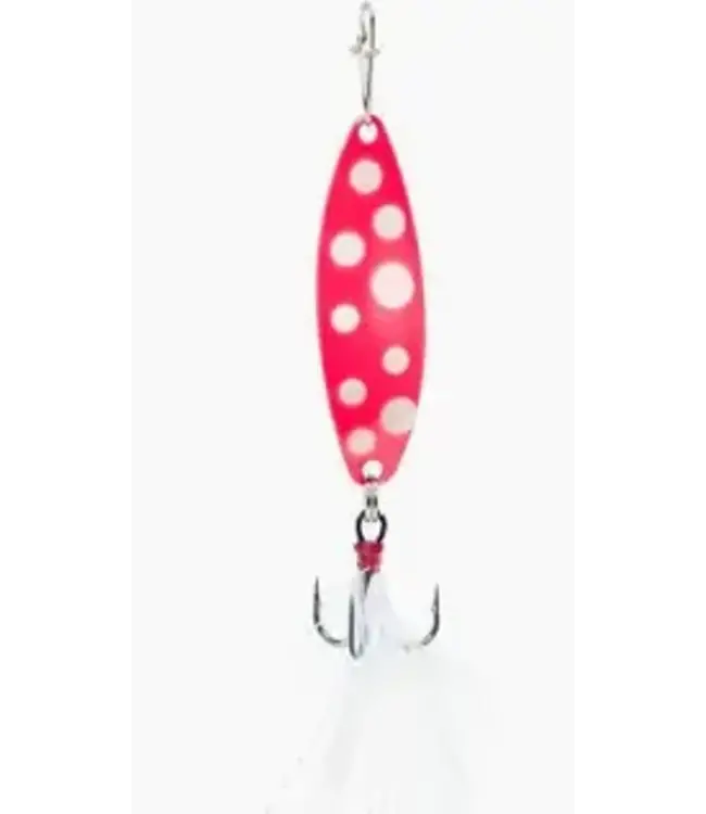 CLAM CORPORATION CLAM OUTDOORS LEECH FLUTTER SPOON 1/16OZ SZ12 GLOW PINK WONDERBREAD