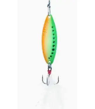 CLAM CORPORATION CLAM OUTDOORS LEECH FLUTTER SPOON 1/16OZ SZ12 GLOW FIRETIGER