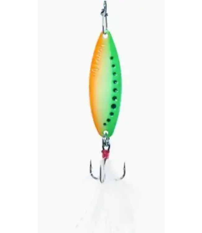 CLAM CORPORATION CLAM OUTDOORS LEECH FLUTTER SPOON 1/16OZ SZ12 GLOW FIRETIGER