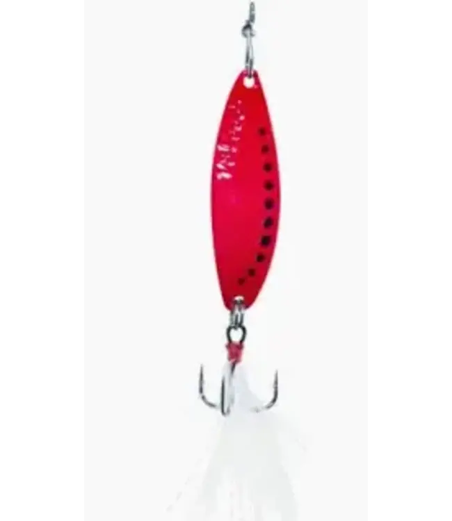 CLAM CORPORATION CLAM OUTDOORS LEECH FLUTTER SPOON 1/16OZ SZ12 GLOW RED