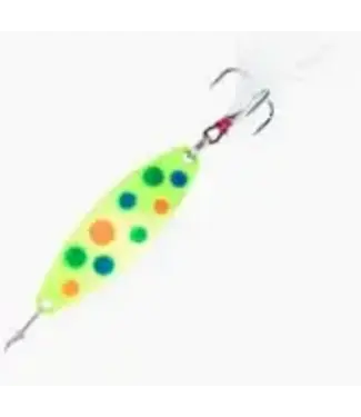 CLAM CORPORATION CLAM OUTDOORS LEECH FLUTTER SPOON 1/16OZ SZ12 GLOW CHART WONDERBREAD
