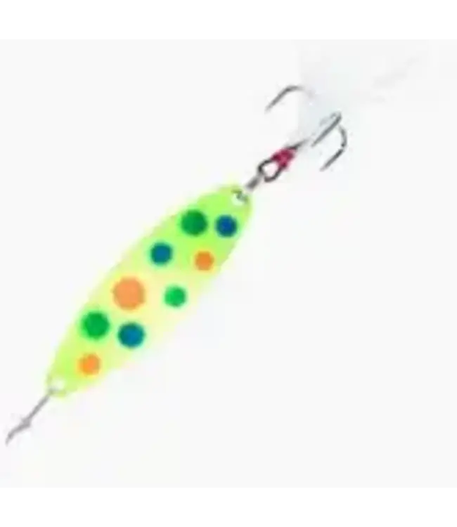 CLAM CORPORATION CLAM OUTDOORS LEECH FLUTTER SPOON 1/16OZ SZ12 GLOW CHART WONDERBREAD