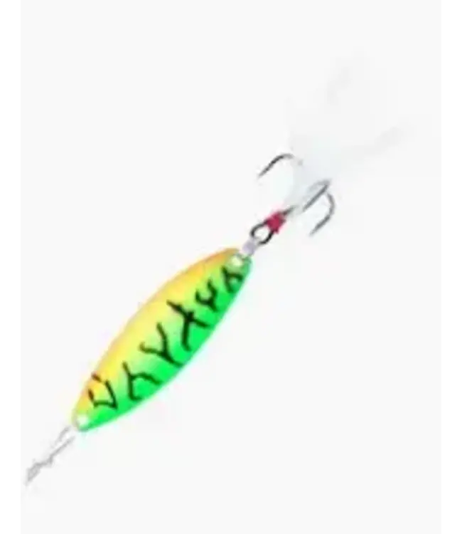 CLAM CORPORATION CLAM OUTDOORS LEECH FLUTTER SPOON 1/16OZ SZ12 GLOW FIRETIGER