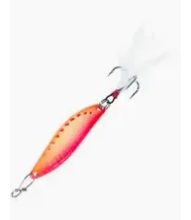 CLAM CORPORATION CLAM OUTDOORS LEECH FLUTTER SPOON 1/8OZ SZ10 GLOW CHART/PINK