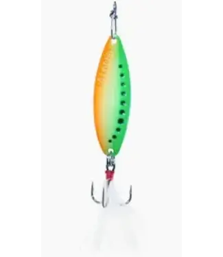 CLAM CORPORATION CLAM OUTDOORS LEECH FLUTTER SPOON 1/8OZ SZ10 GLOW FIRETIGER