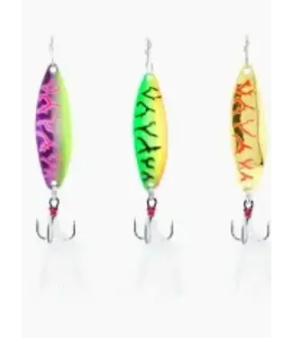 CLAM CORPORATION CLAM OUTDOORS LEECH FLUTTER SPOON KIT 1/16OZ SZ12 LIGHTNING